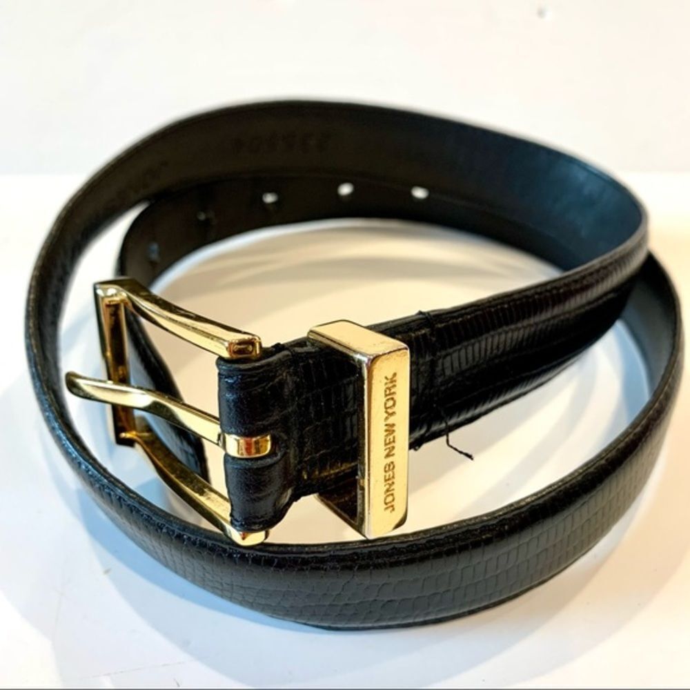 Jones New‎ York Black Snakeskin Belt M